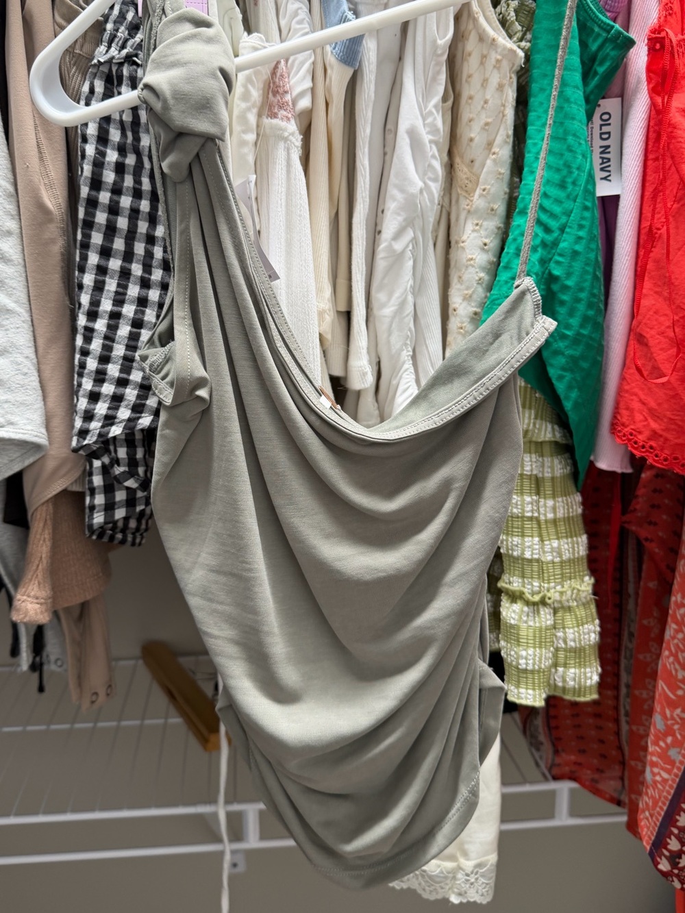 One shoulder knot top